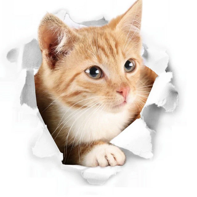 HULIANFU 2026  3D Lovely Pet Self-adhesive Wallpaper Children Living Room Bathroom Toilet Decals Mural Tattoo - Deanwangkt