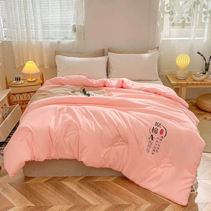 HULIANFU Soybean Fiber Filling Spring Summer Quilt 100% Cotton Fabric Quilting Comforter for Baby Mother Single Double Blanket 100x150 - Deanwangkt