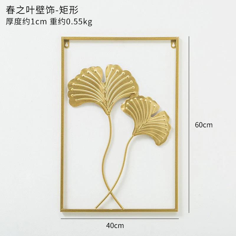 HULIANFU 2026  Nordic Metal Leaf Plant Wall Decor Wrought Iron Wall Hanging Non-perforated Wall Mural Living Room Bedroom Home Decoration Hot - Deanwangkt
