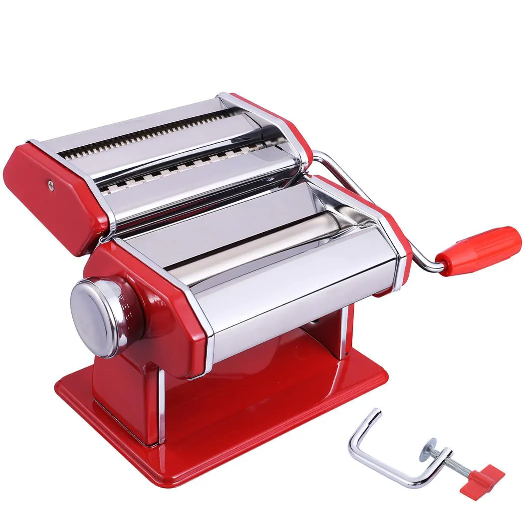 HULIANFU Pasta Maker,Stainless Steel Manual Pasta Maker Machine Perfect for Homemade Spaghetti, Fettuccini, Lasagna,or Dumpling Skins - Deanwangkt