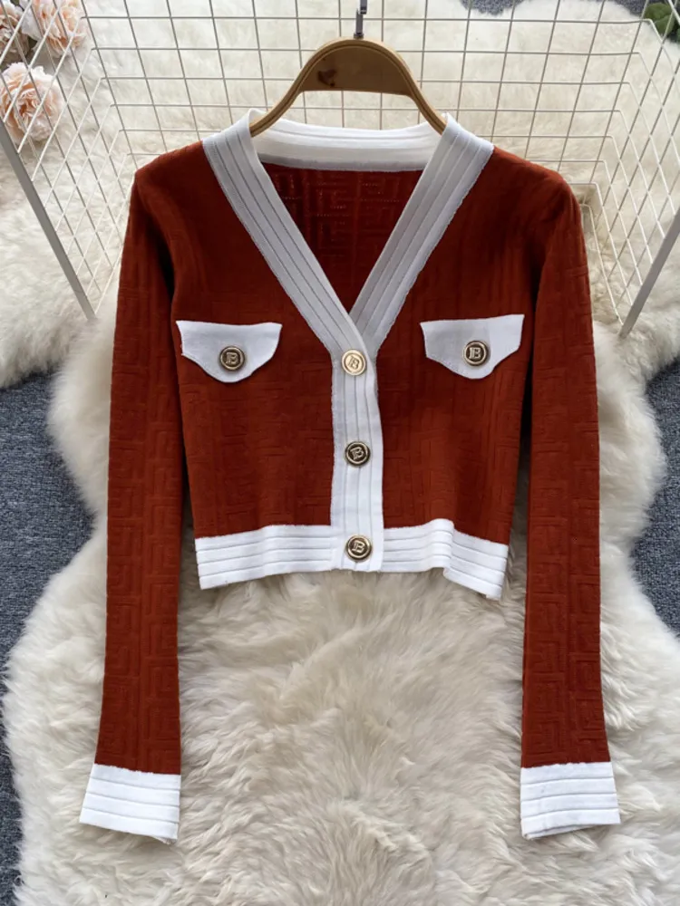 Two Piece Dress Autumn Womens es Knitwear Suits Small Fragrance Knitted Cardigan Coat Suspender Knit Streetwear Sets 221115 - Deanwangkt