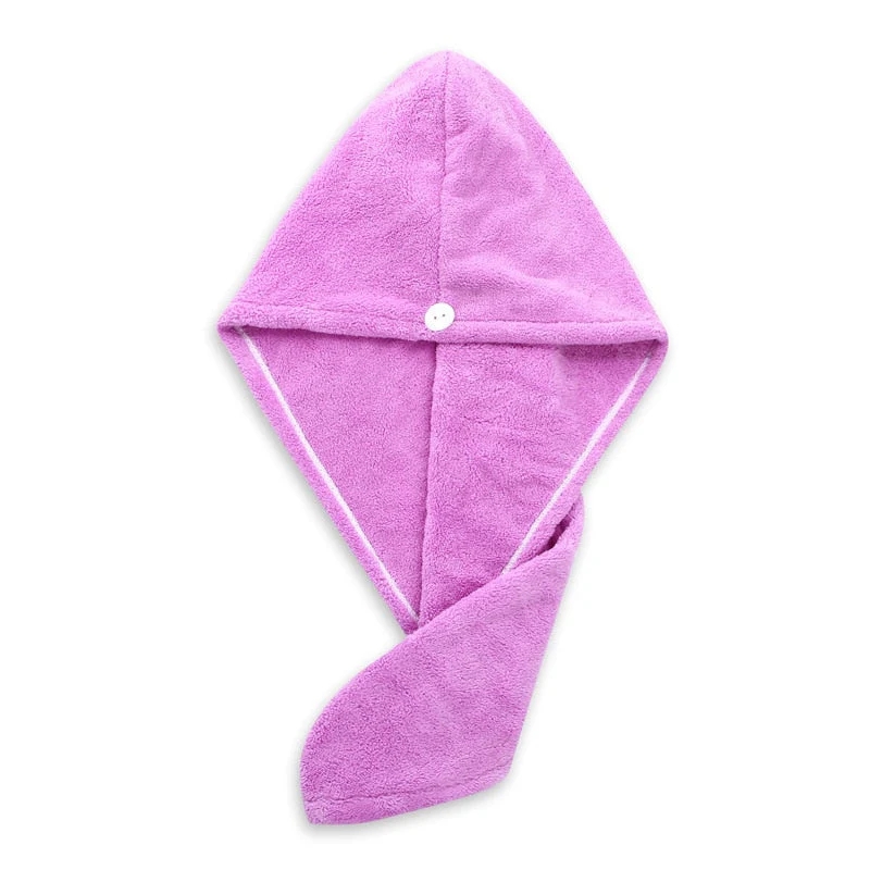 HULIANFU Women Hair Drying Hat Quick-dry Hair Towel Cap Hat Bath Hat Microfiber Solid Towel Cap Super Absorption Turban Hair Dry Cap - Deanwangkt