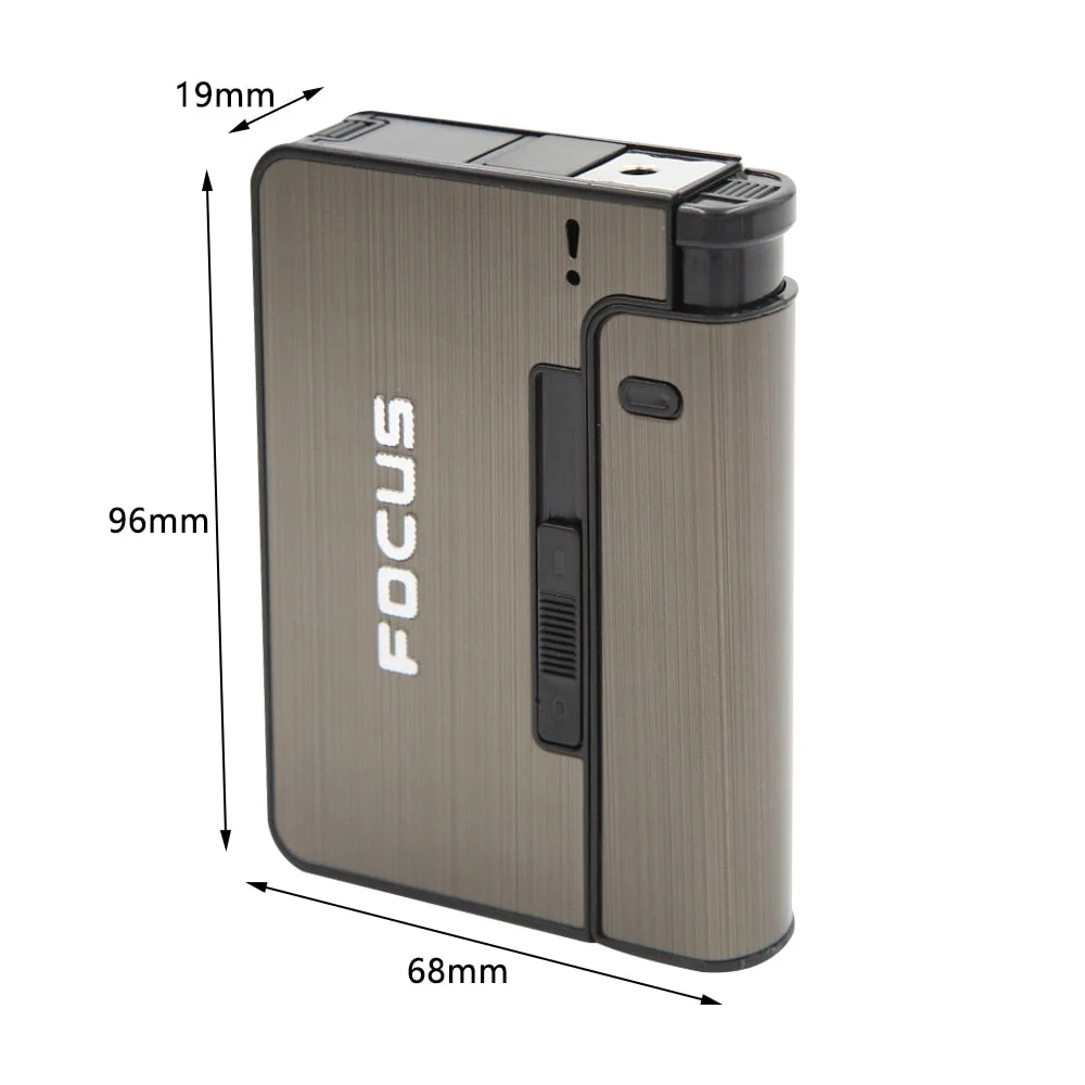 HULIANFU Portable Automatic Cigarette Case Metal Cigarette Boxes 10PCS Cigarette Holder Case Not Lighter Gadget for Men Christmas Gifts - Deanwangkt