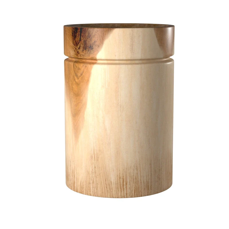 Natural Solid Acacia Wood Round End Table by East at Main