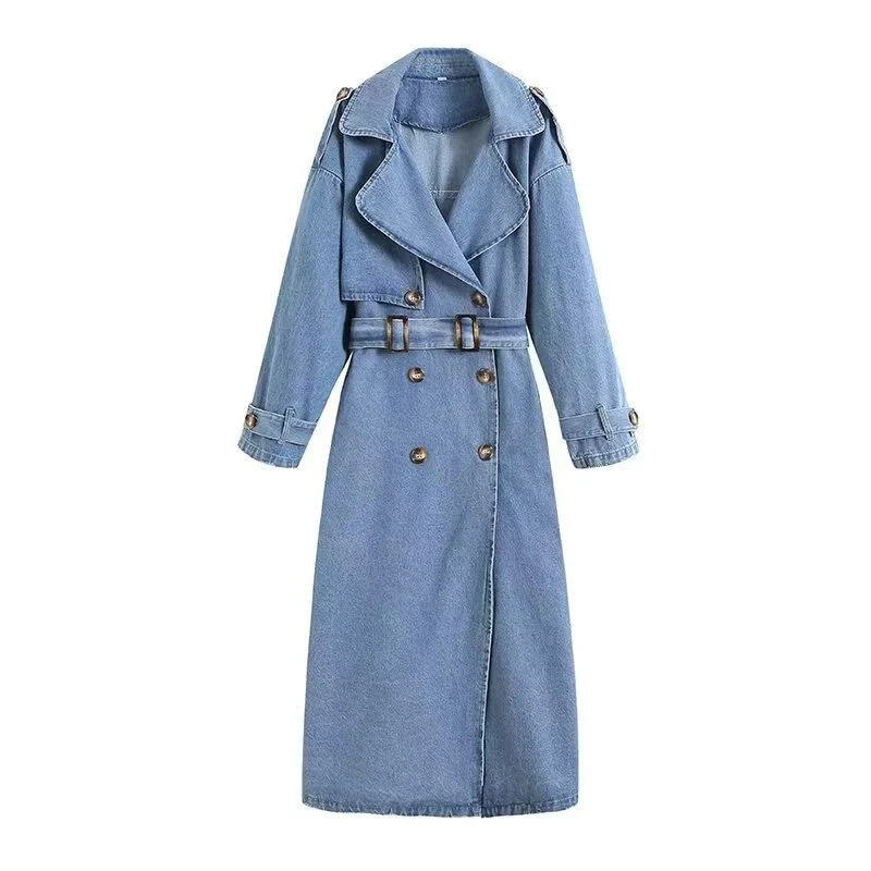 hulianfu Blue Modern Single Breasted Coat - Deanwangkt