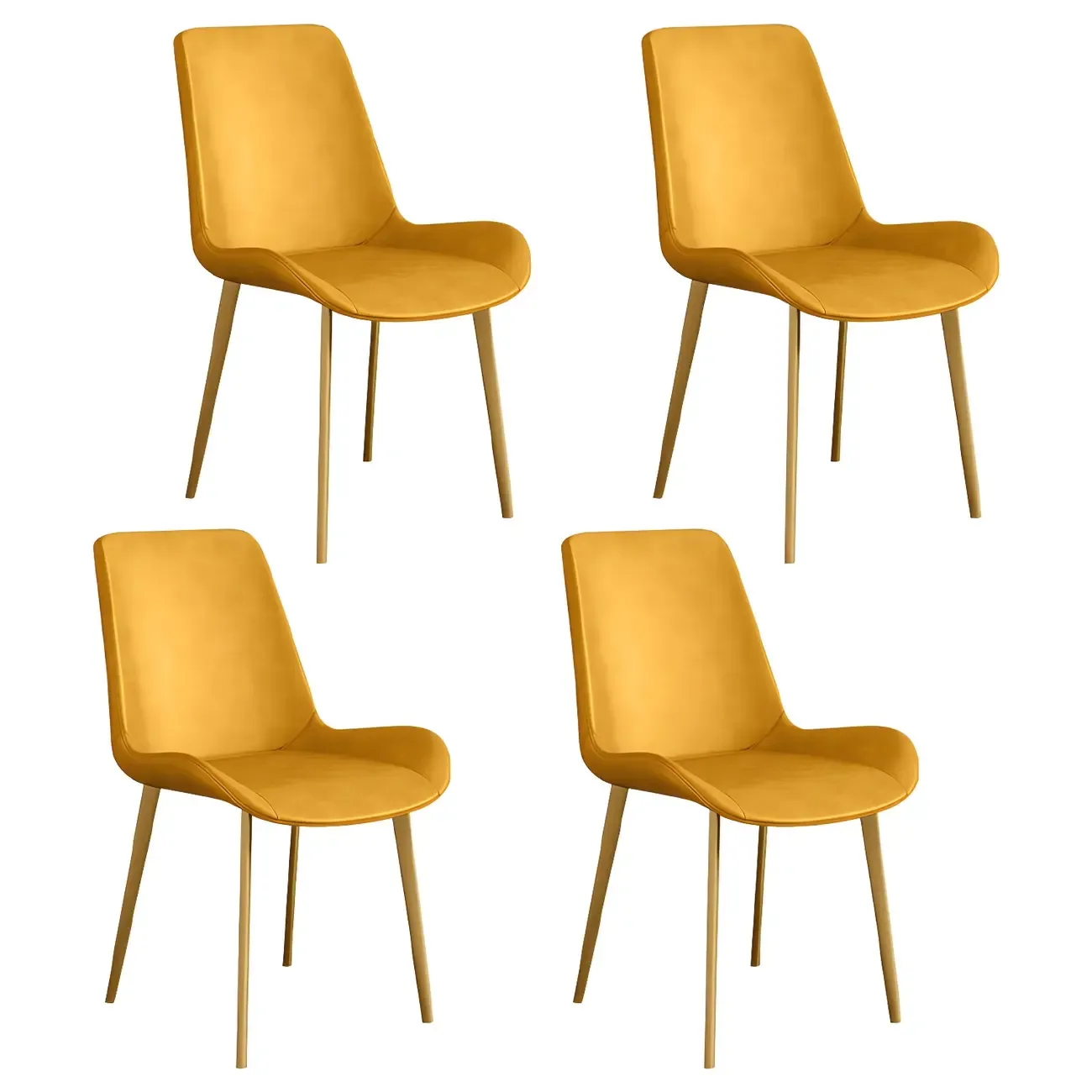 Sloped Armless Leather Upholstered Parsons Dining Chair