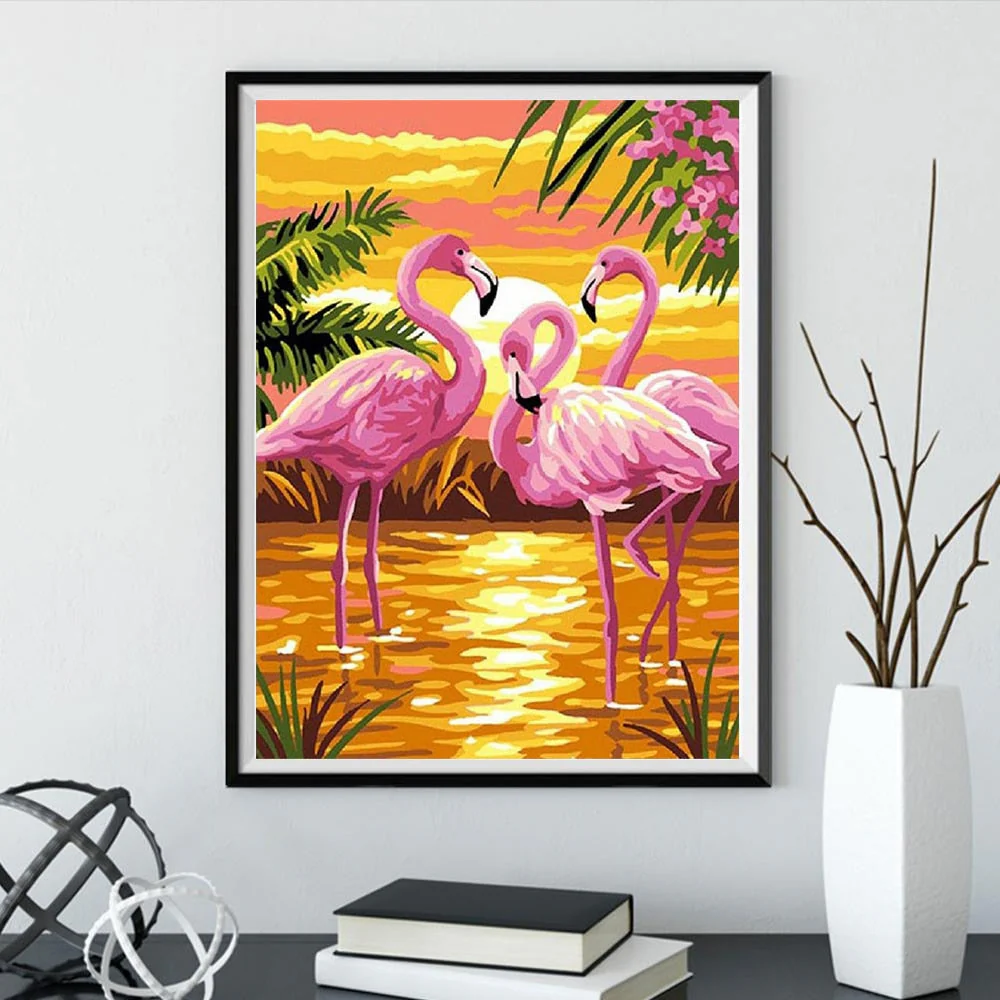 HULIANFU Sunset Scenery DIY 5D Diamond Painting Full Round Drill Mosaic Landscape Diamond Embroidery Picture Rhinestone Home Decor Gift - Deanwangkt