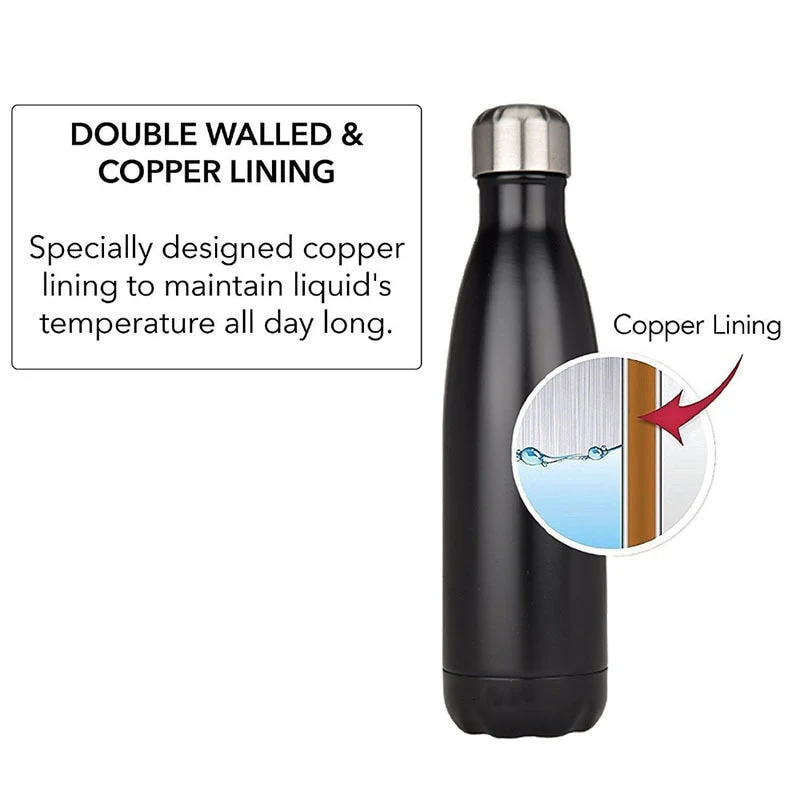 HULIANFU Travel Drinking Kettle Outdoor Sport Water Bottle 500ml Double Wall Stainles Steel Thermos Cup Leakproof Insulated Vacuum Flask - Deanwangkt