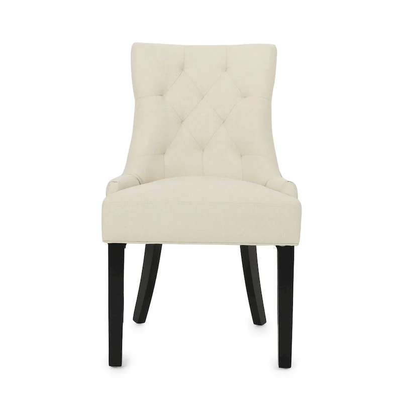 Set of 2 Fabric Upholstered Dining Chair with Tapered Legs
