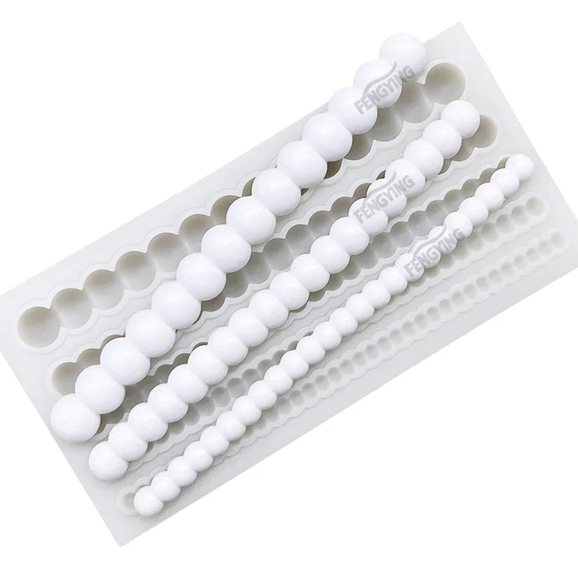 HULIANFU Pearl Rope Wave Flower Gemstone Shape Cake Side Lace Silicone Sugarcraft Mold Fondant Cake Decorating Tools - Deanwangkt