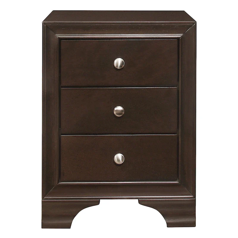 Transitional Wooden Nightstand, Bedside Storage with USB Ports, Living Room Side Table with Drawers, Sofa Table