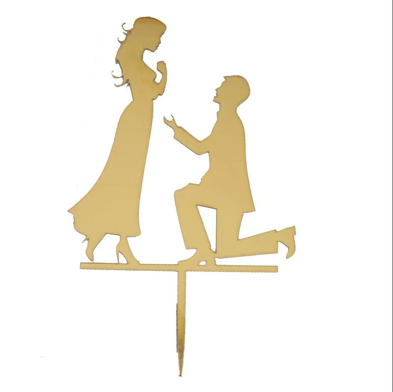 HULIANFU Wedding Cake Topper Acrylic Bride to be Cake Decorations Mariage Anniversary Birthday Party Baking Dessert Cake Top Flag Cupcake - Deanwangkt