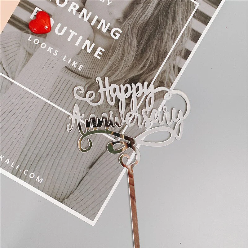 HULIANFU Wedding Cake Topper Acrylic Bride to be Cake Decorations Mariage Anniversary Birthday Party Baking Dessert Cake Top Flag Cupcake - Deanwangkt