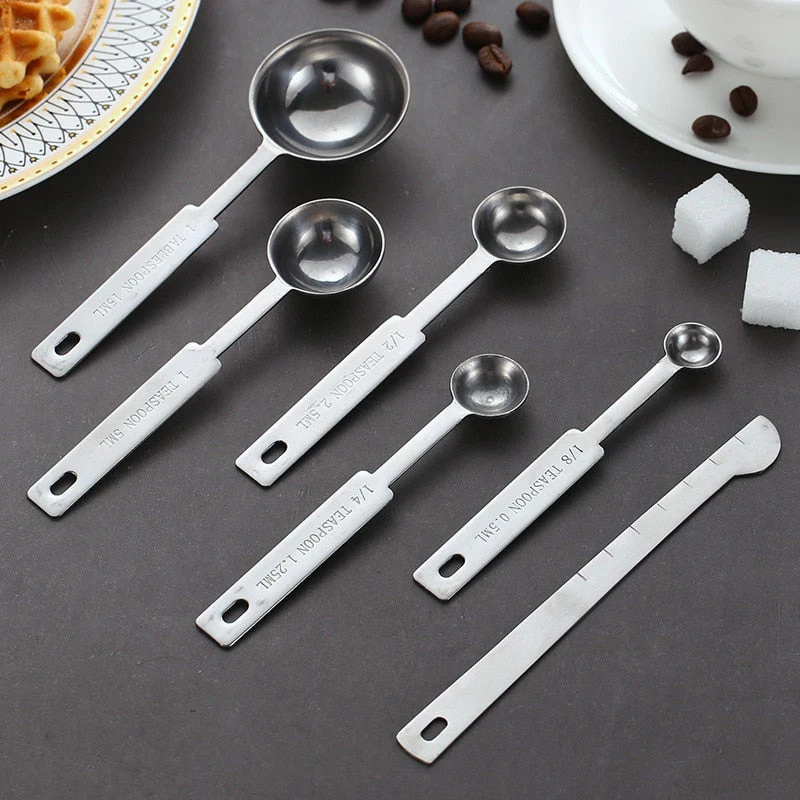 HULIANFU UPORS 8/10Pcs Stainless Steel Measuring Cups and Spoons Set Deluxe Premium Stackable Tablespoons Home Tools Kitchen Accessories - Deanwangkt