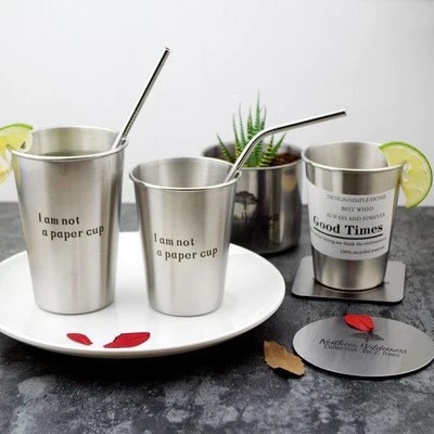 HULIANFU NorthernEurope Ins Industry Style 304 Stainless Steel Spray Paint Beer Cup Cold Water Drinks Cup Household Office Use Gargle Cup - Deanwangkt