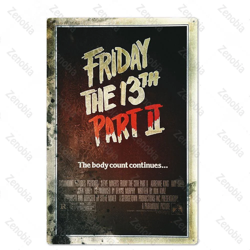 HULIANFU Vintage Horror Movies Metal Poster Wall Art Stickers for Pub Bar Club Home Wall Room Decoration Retro Mtal Sign Plaque Tin Plate - Deanwangkt