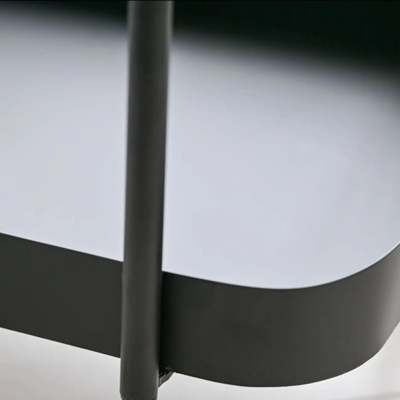 Rectangular Tall Rotating Modern Glass Metal Side Table