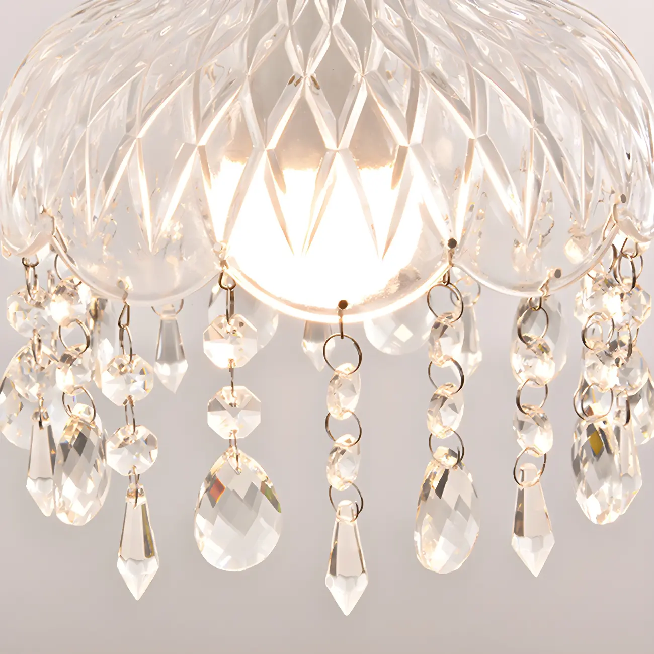 Elegant Glass-Crystal Gold Island Pendant Lights