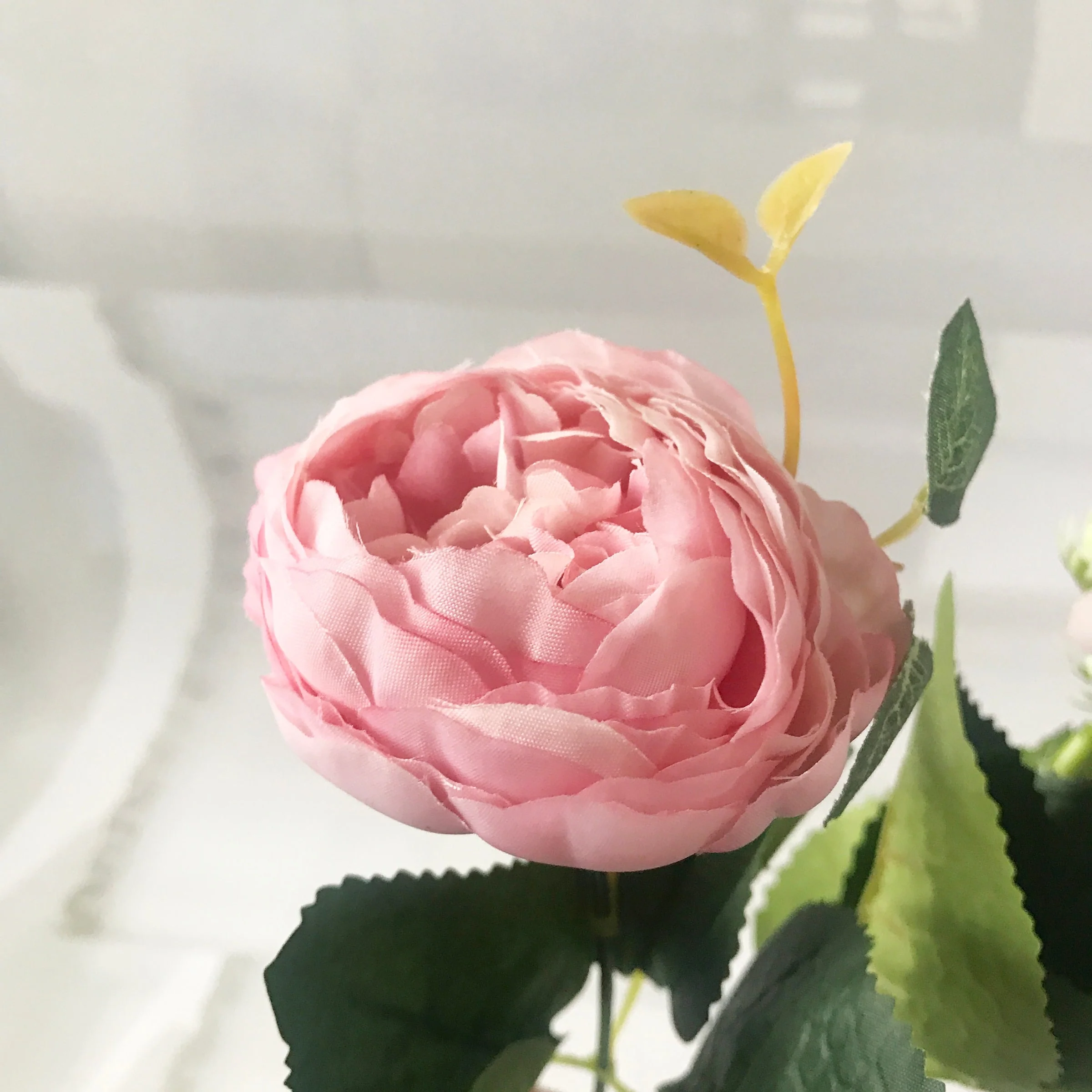 HULIANFU 2026  30cm Rose Pink Silk Peony Artificial Flowers Bouquet 5 Big Head and 4 Bud Cheap Fake Flowers for Home Wedding Decoration indoor - Deanwangkt