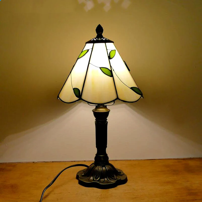 HULIANFU 2026  Mediterranean Style Restaurant Bar Cafe LED Vintage Desk Lamp Bedside Colorful Glass Table Lamps Nightstand Light Bedroom Lamp - Deanwangkt