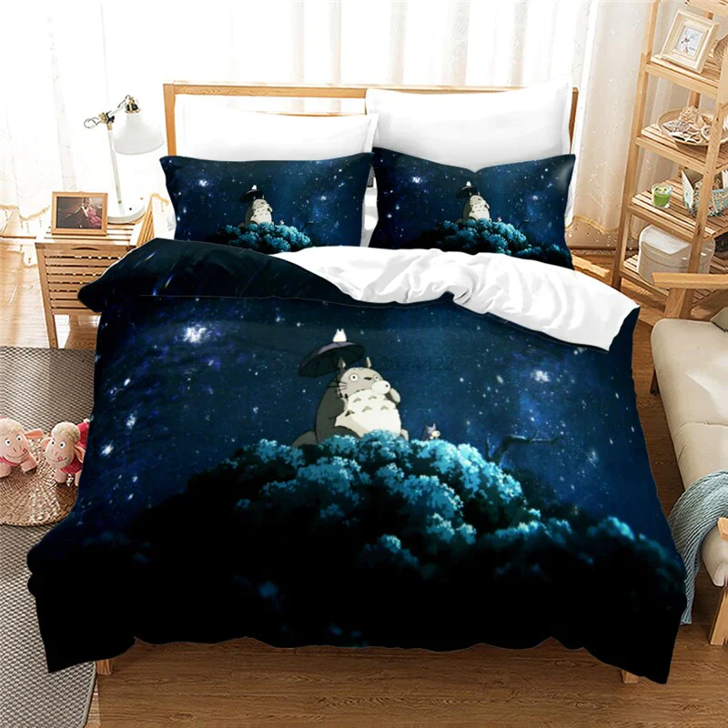 HULIANFU MY NEIGHBOUR TOTORO 3d Printed Bedding Set Duvet Cover Set with Pillowcase Twin Full Queen King Comforter Cover Sets Bedclothes - Deanwangkt