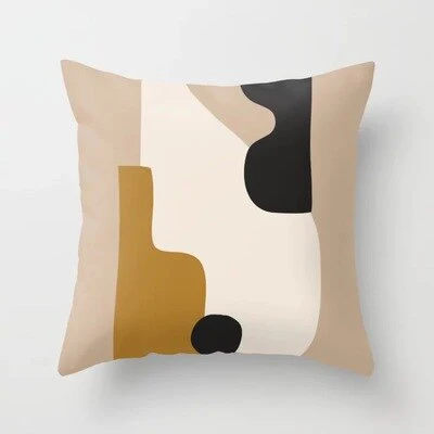 HULIANFU   ZENGA Geometric Abstract Cushion Cover Tropic Modern Art Brown Throw Pillow Cover Double Side Print Decorative Cushion For Sofa - Deanwangkt