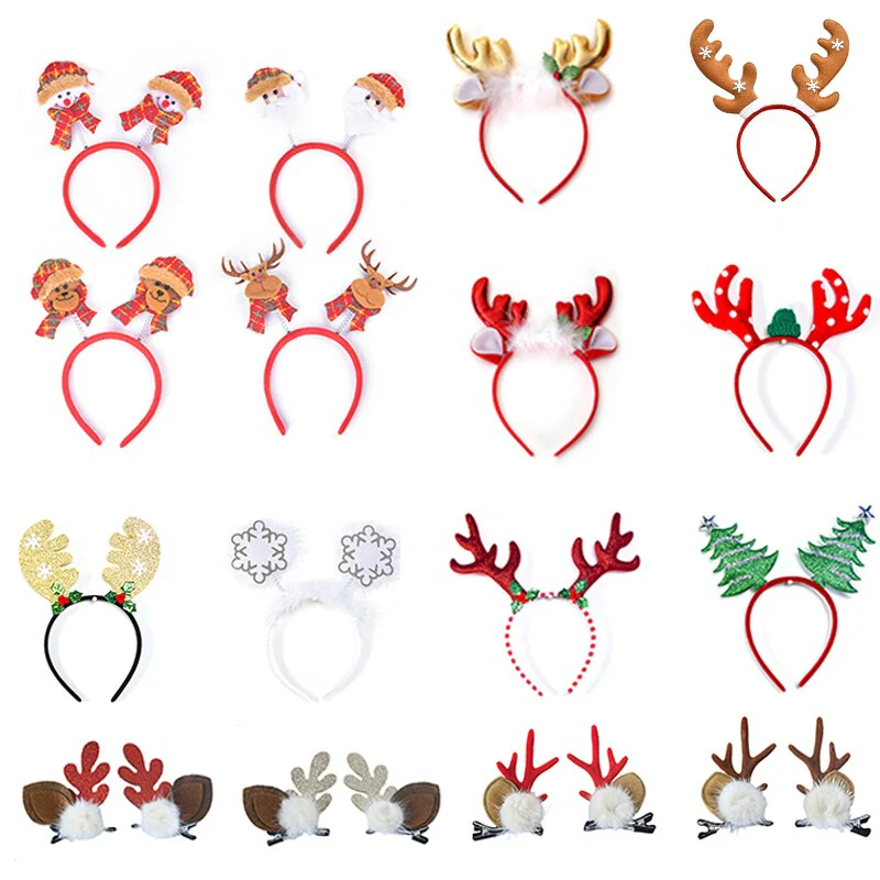 HULIANFU 2026  Christmas Headbands Santa Tree Elk Antlers Headband Kids Adult Headwear Reindeer Ornaments Christmas Decor Party Cosplay Gifts - Deanwangkt