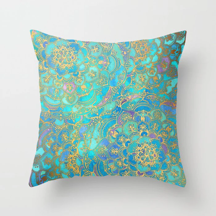 HULIANFU Super Hot Hipster Light Blue Green Mint Cushion Cases Modern Geometry Print Boho Decorative Pillowcase Sofa Couch Throw Pillows - Deanwangkt