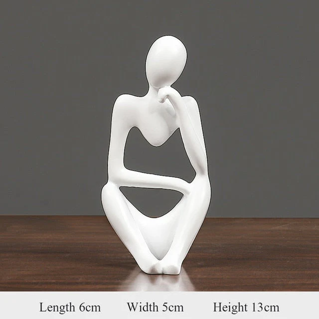 HULIANFU Thinker Statue Abstract Figure Sculpture Mini Character Statue Ornaments For Home Desktop Furnishings Home Decor Birthday Gift - Deanwangkt
