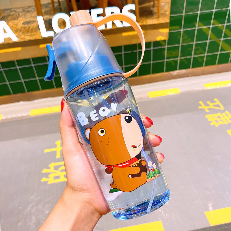 HULIANFU New 400/600Ml 3 Color Solid Plastic Spray Cool Summer Sport Water Bottle Portable Climbing Outdoor Bike Shaker My Water Bottles - Deanwangkt