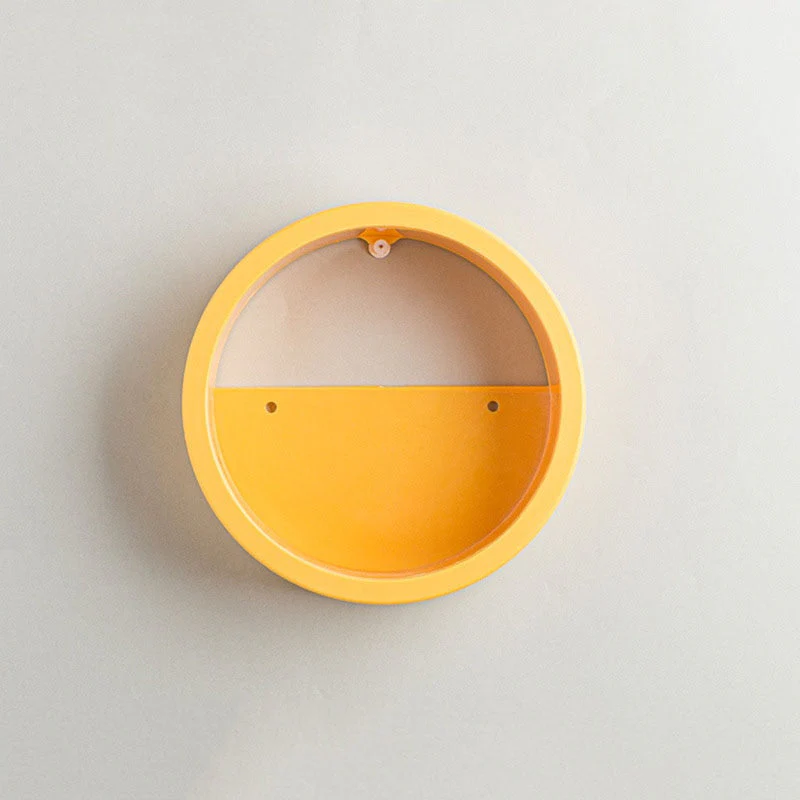 HULIANFU Wall Hanging Decor Shelf Flower Pot Modern Home Decor Room Decoration Multifunctional Storage Box Creative Round Floral Ornament - Deanwangkt