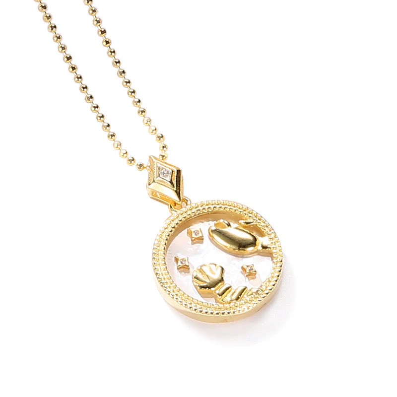 hulianfu Fashion Solid Zodiac Necklace - Deanwangkt