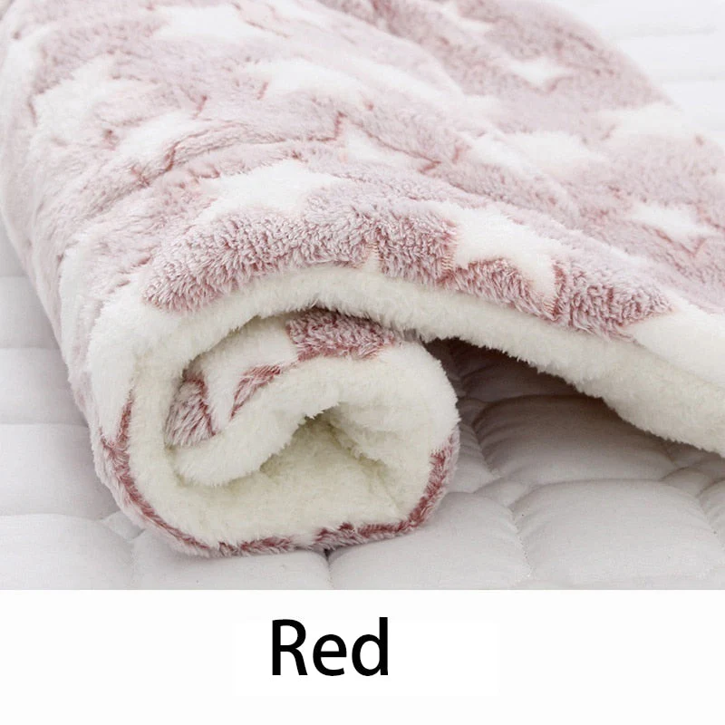 HULIANFU Pet Sleeping Mat Cat Bed Dog Bed Thickened Pet Soft Wool Mat Blanket Mmattress Household Portable Washable Warm Carpet - Deanwangkt