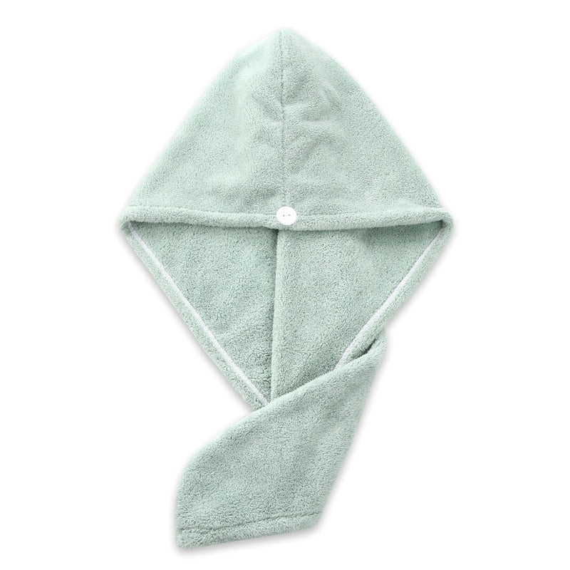 HULIANFU Women Hair Drying Hat Quick-dry Hair Towel Cap Hat Bath Hat Microfiber Solid Towel Cap Super Absorption Turban Hair Dry Cap - Deanwangkt