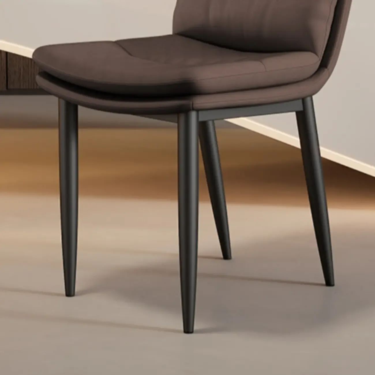 Modern Channel Tufting Upholstered Faux Leather Dining Chair