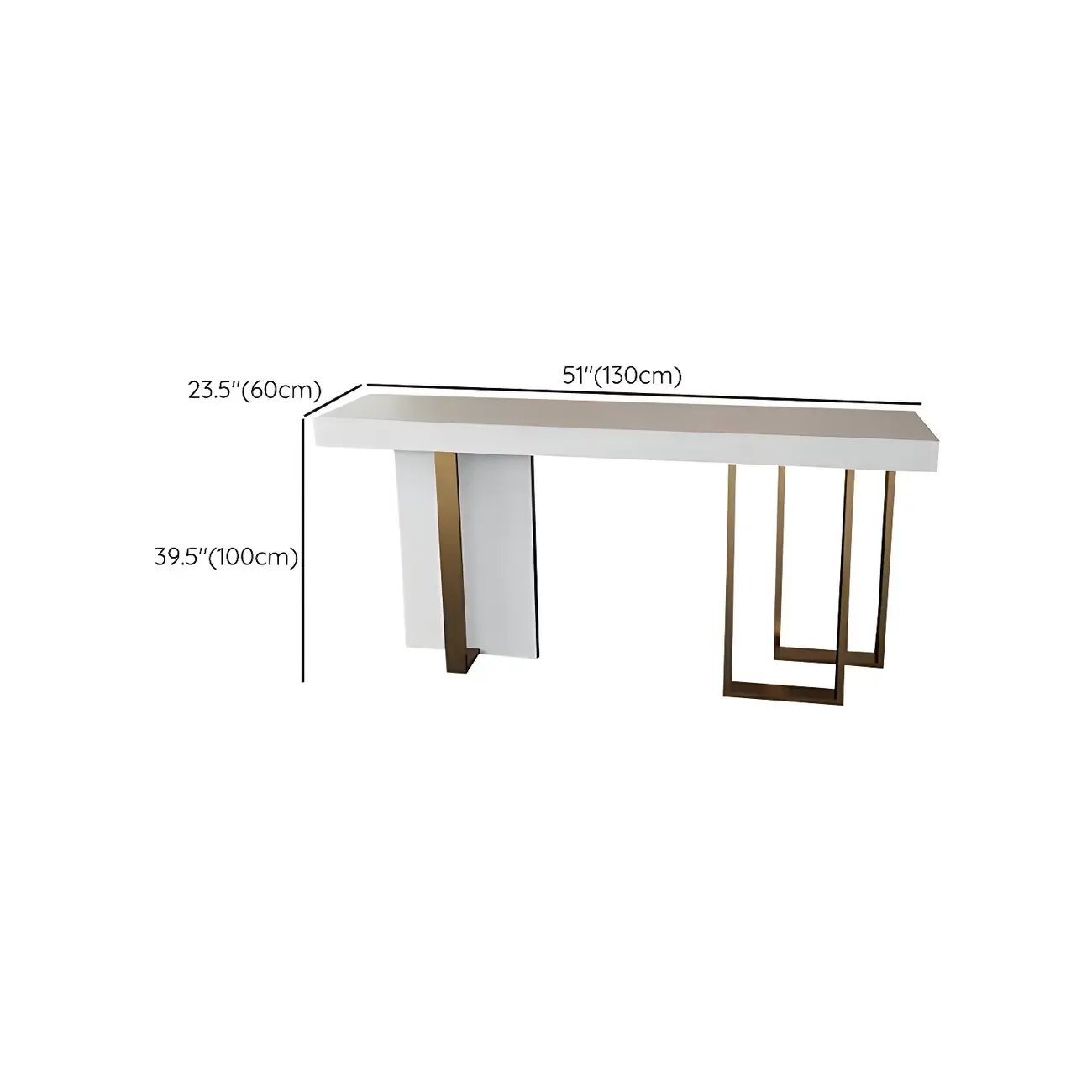 Glam White Faux Marble Gold Legs Bar Tables