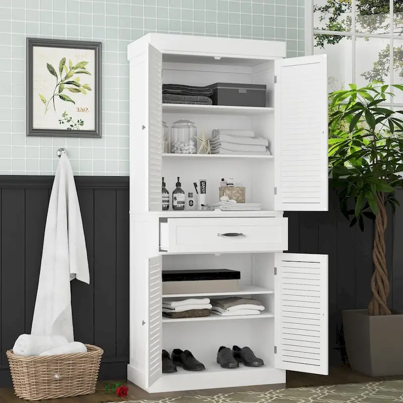 Timehcee 30Shoe Cabinet Storage Cabinet Doors Wooden Floor Cabinet