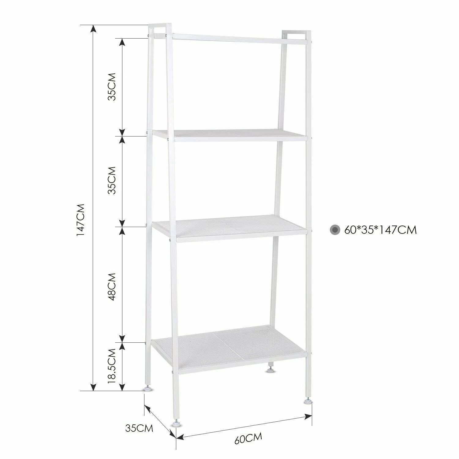 HULIANFU Ladder Shelf 4-Tier Bookshelf Plant Flower Stand Storage Rack Industrial Organizer Modern Shelves Shelving Bookcase Stable Metal - Deanwangkt