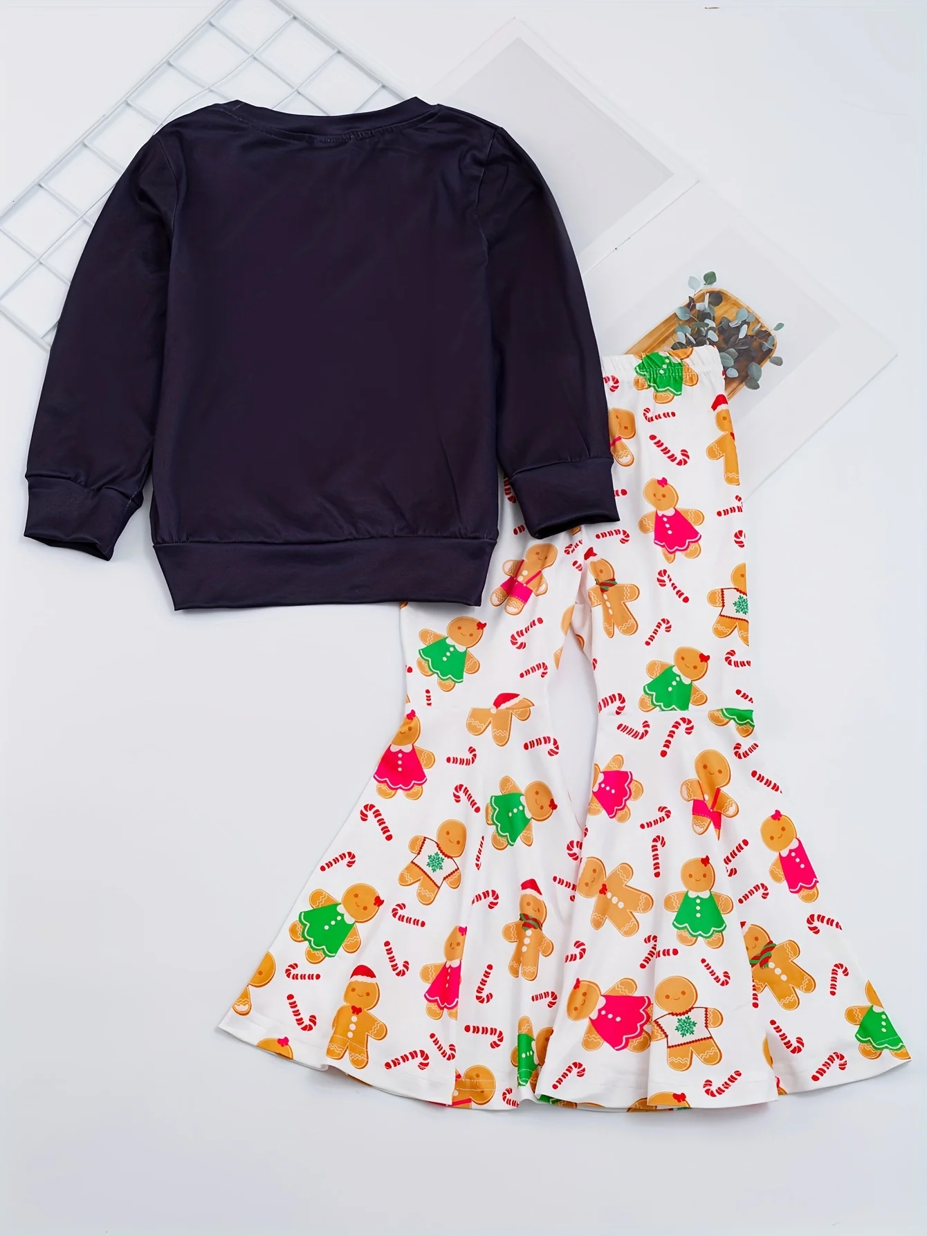 Girls' 2-piece Sets, BELIEVE And Santa Claus Print Pullover + Leopard Print Flare Pants, Autumn outdoor Clothes Christmas - Deanwangkt