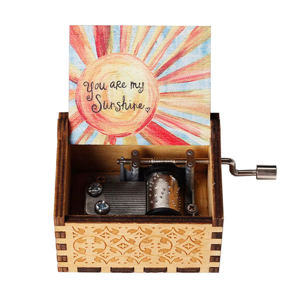 HULIANFU  Wooden Hand Crank Music Box Magic School Game Jurassic Park Godfather Children  Holiday Gift Christmas New Year Gift - Deanwangkt