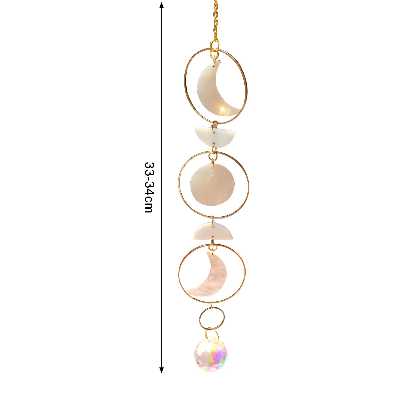 HULIANFU New Indian Style Dreamcatcher Moon Handmade Wind Chimes Wall Ornament Girls Room Decoration Feather Dream Catcher - Deanwangkt