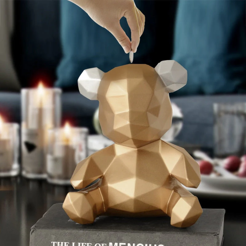 HULIANFU Piggy Bank Teddy Bear Figurines Money Box Gift Wedding Storage Box Money For Children Coins Holders Box Kids Toy Coin Bank - Deanwangkt