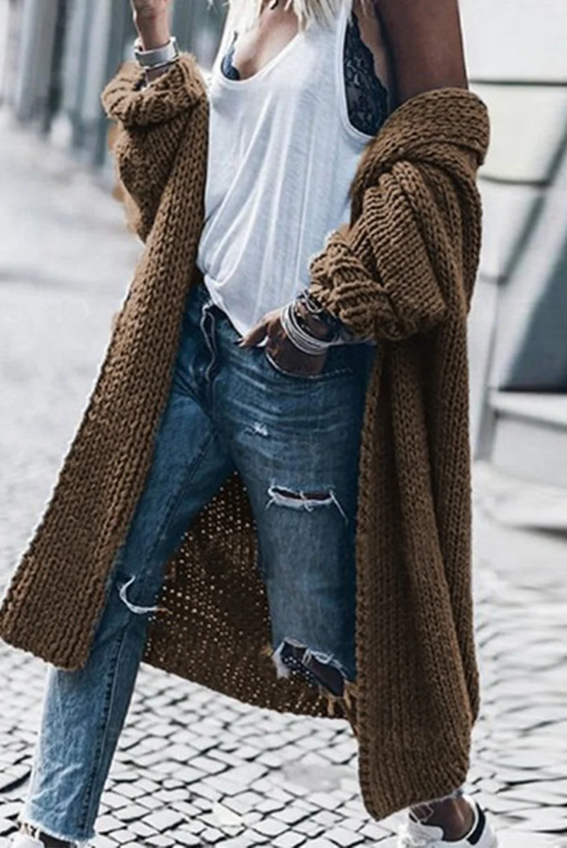 hulianfu Casual Solid Patchwork Cardigan Collar Sweaters(5 colors) - Deanwangkt