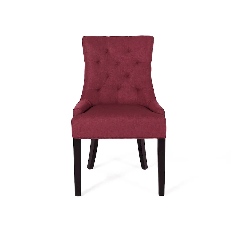 Set of 2 Fabric Upholstered Dining Chair with Tapered Legs