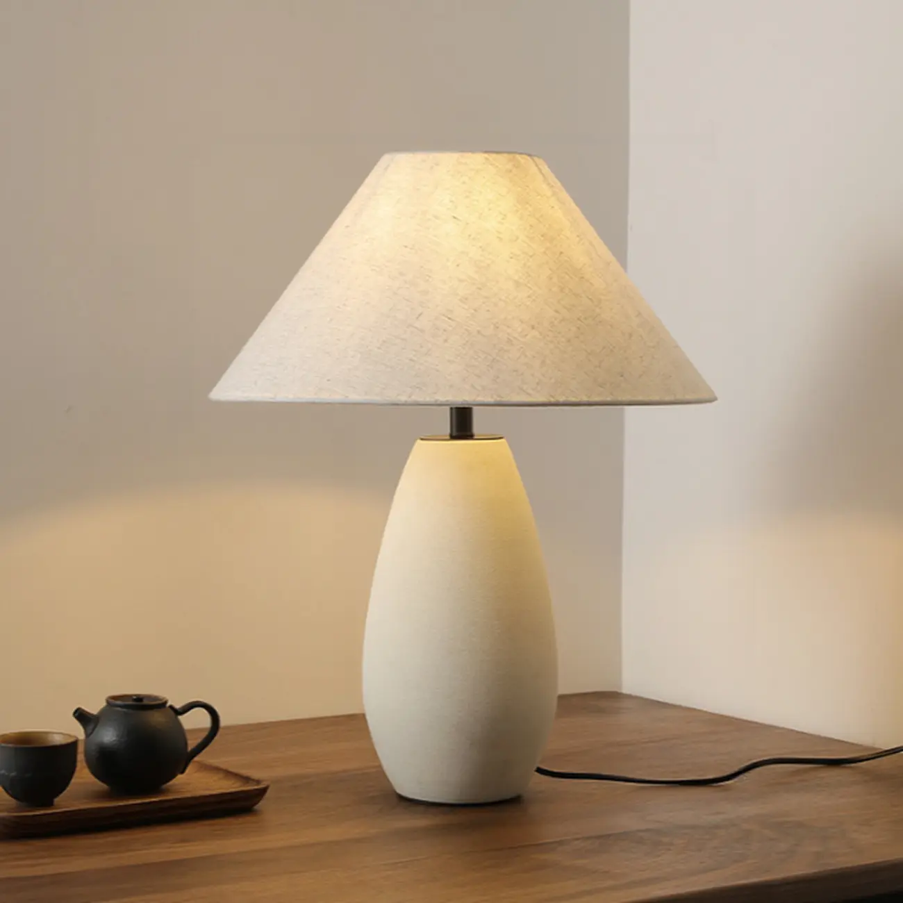 Elegant Ceramic Table Lamp with Fabric Shade