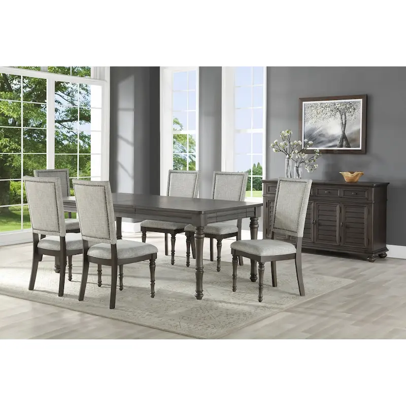 Steve Silver Lockwood 80-Inch Wooden Dining Table - Grey