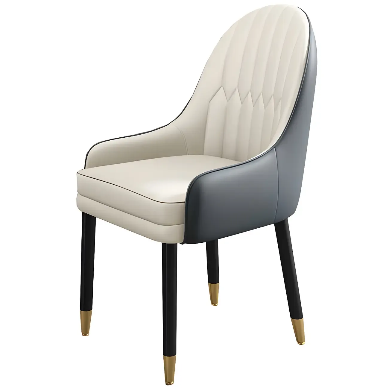 Modern Leather Upholstered Dining Chair with Arms