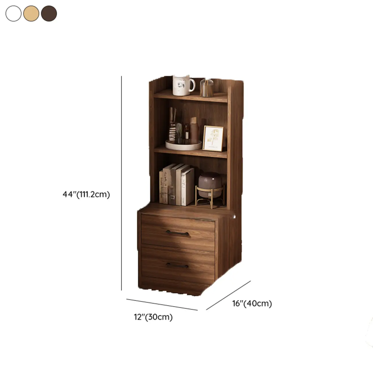 Multi-functional Wooden 5-Shelf Closed Back White Bookcase