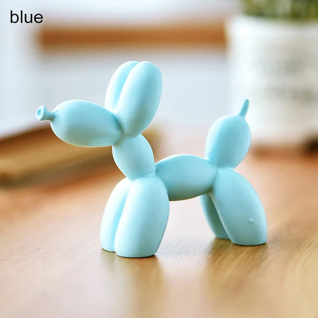 HULIANFU Resin Crafts Sculpture Gift Cute Small Balloon Dog Party Accessories Home Desktop Ornament Cake Dessert Decoration 9*3.5*7.5cm - Deanwangkt