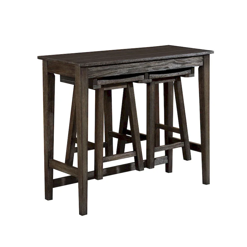 Flaros Transitional Solid Wood 3-Piece Bar Table Set by Furniture of America